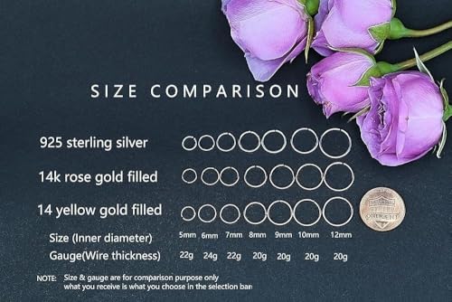 Small Gold or Sterling Silver Huggie Hoop Earrings for Women Cartilage Nose Helix Tragus