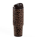 HydroJug Ease2o 32oz Insulated Water Bottle, Straw & Chug Lid, Brown Leopard