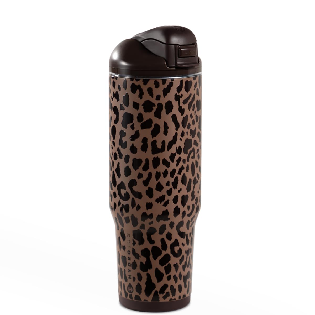 HydroJug Ease2o 32oz Insulated Water Bottle, Straw & Chug Lid, Brown Leopard