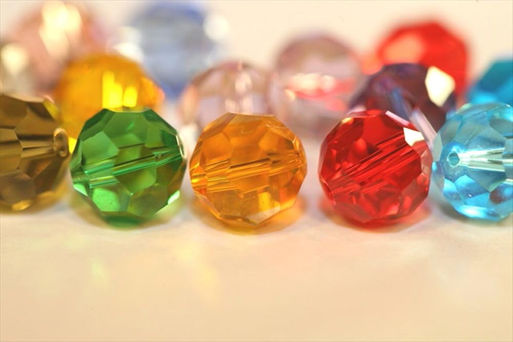 50pcs Adabele Austrian 10mm Faceted Round Crystal Beads Clear AB Compatible with Swarovski Crystals Preciosa