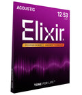 Elixir Strings, Acoustic Guitar Strings, Phosphor Bronze with NANOWEB Technology, Longest-Lasting Rich and Full Tone For Life with Comfortable Feel, 6 String Set, Light 12-53