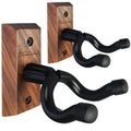 Guitar Wall Mount 2 Pack, Black Walnut Wood Guitar Hanger, U-Shaped Guitar Wall Hanger Mount, Guitar Holder Hook Stand Wall f