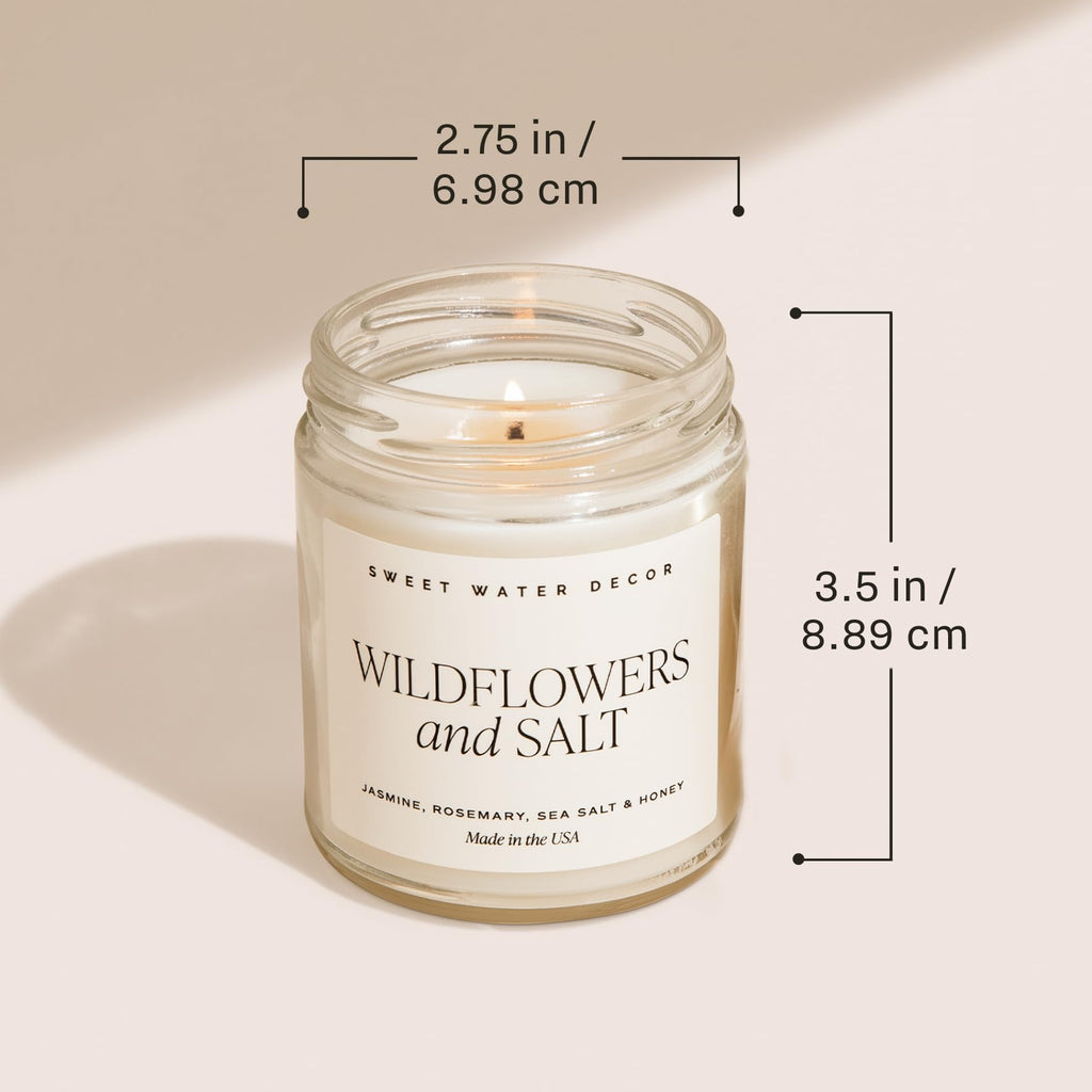 Sweet Water Decor Relax Girl, Peppermint, Cedar, Clove, and Eucalyptus Scented Soy Wax Candle for Home | 9oz Clear Jar, 40 Hour Burn Time, Non Toxic, Made in the USA