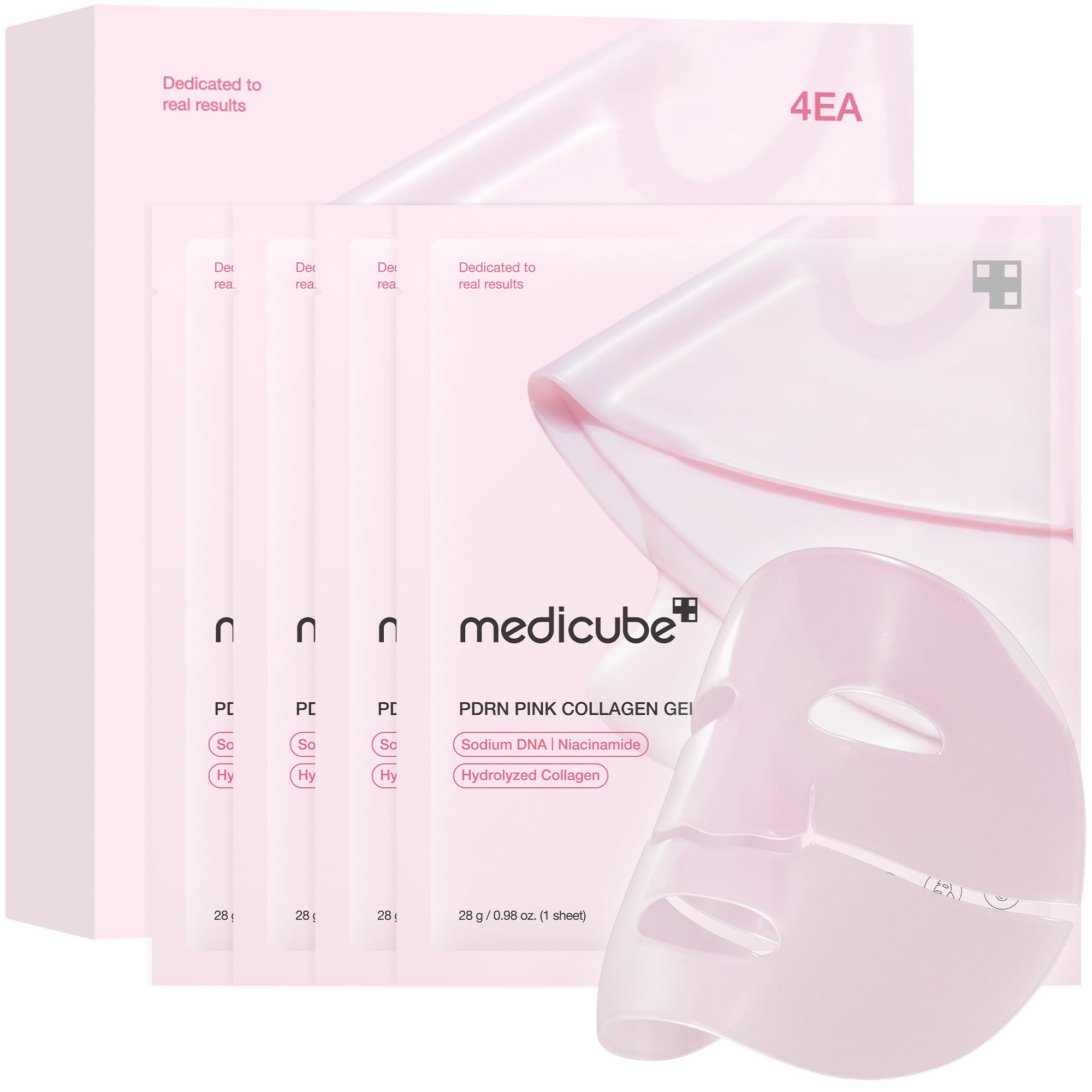 medicube Jelly Gel Mask with Salmon DNA PDRN Pink Collagen | Overnight Face Mask for Glass Glow Skin | Elasticity, Hydrating,