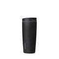 Owala SmoothSip Slider Ceramic-Lined Insulated Stainless Steel Coffee Tumbler, No Metallic Taste Reusable Travel Mug, Hot Iced Coffee Cup, BPA Free 20 oz, Very, Very Dark