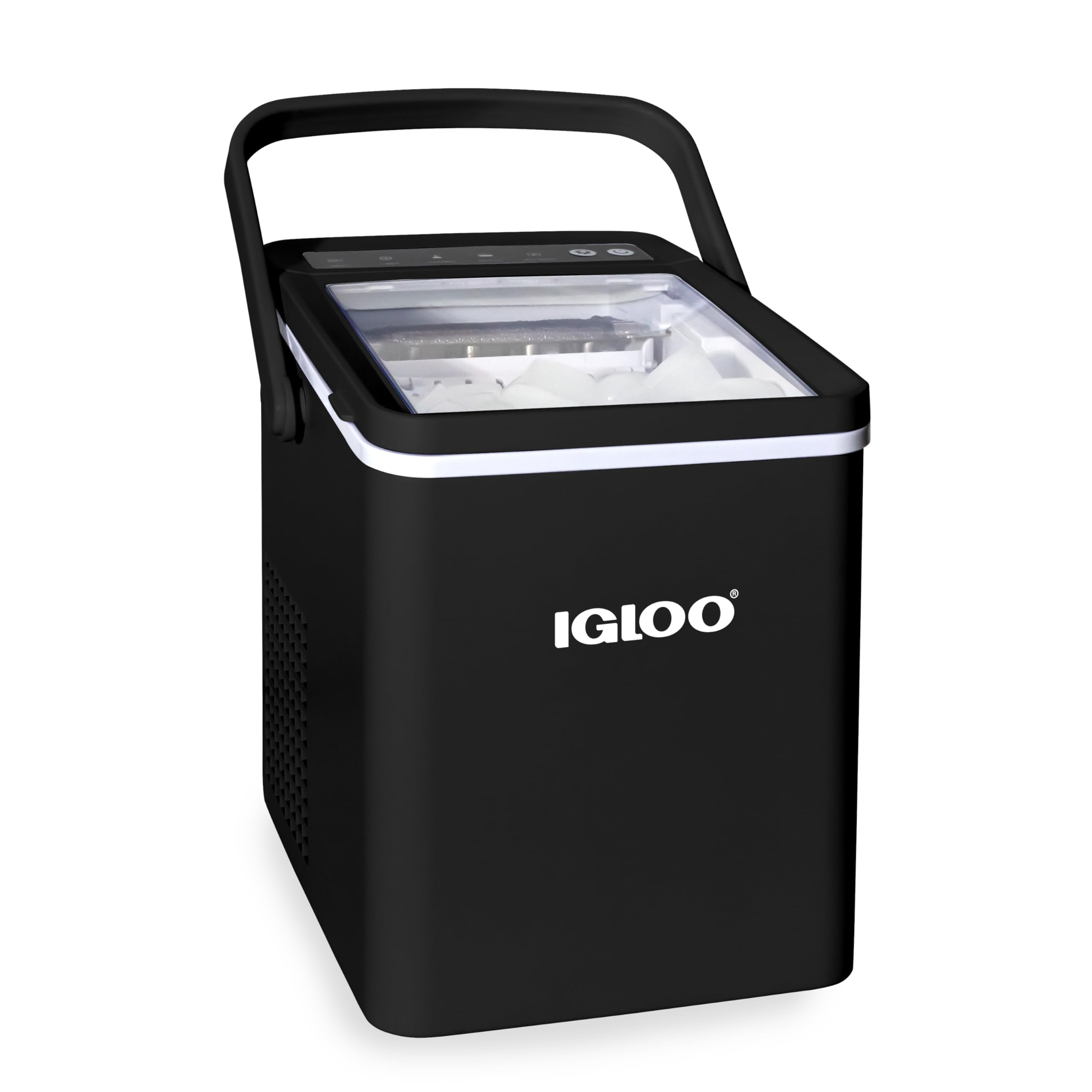 Igloo Premium Self-Cleaning Countertop Ice Maker Machine, Handled Portable Ice Maker, Produces 26 lbs. in 24 hrs. with Ice Cu