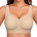OEAK Womens Wireless Jelly Bra Plus Size Supportive Seamless Bras Full Coverage Push Up Comfortable No Underwire Tshirt Bras