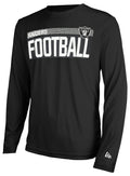 New Era NFL Men's Grids Dri-Tek Cool Heathered Grey Long Sleeve T-Shirt, Adult Football Tagless T-Shirt