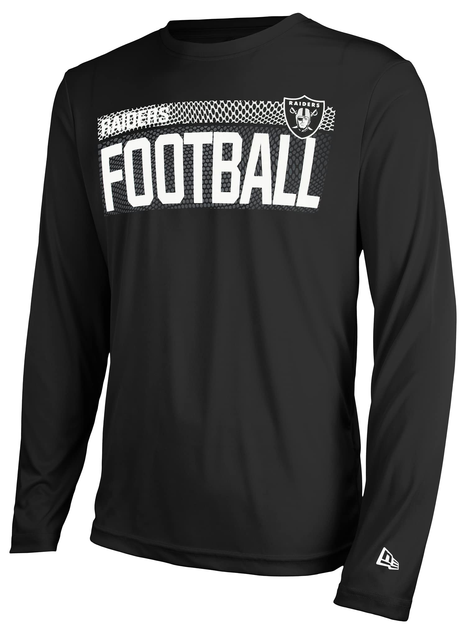New Era NFL Men's Grids Dri-Tek Cool Heathered Grey Long Sleeve T-Shirt, Adult Football Tagless T-Shirt