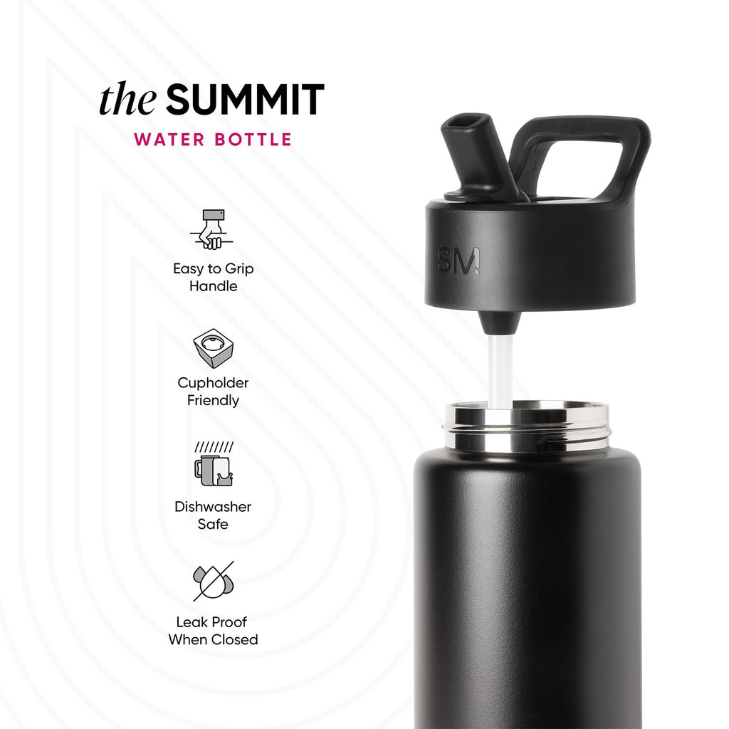 Simple Modern Kids Water Bottle with Straw Lid | 14oz Insulated Stainless Steel Kids Tumbler & Spill Proof Toddler Cup for School, Girls, Boys | Summit | Confetti