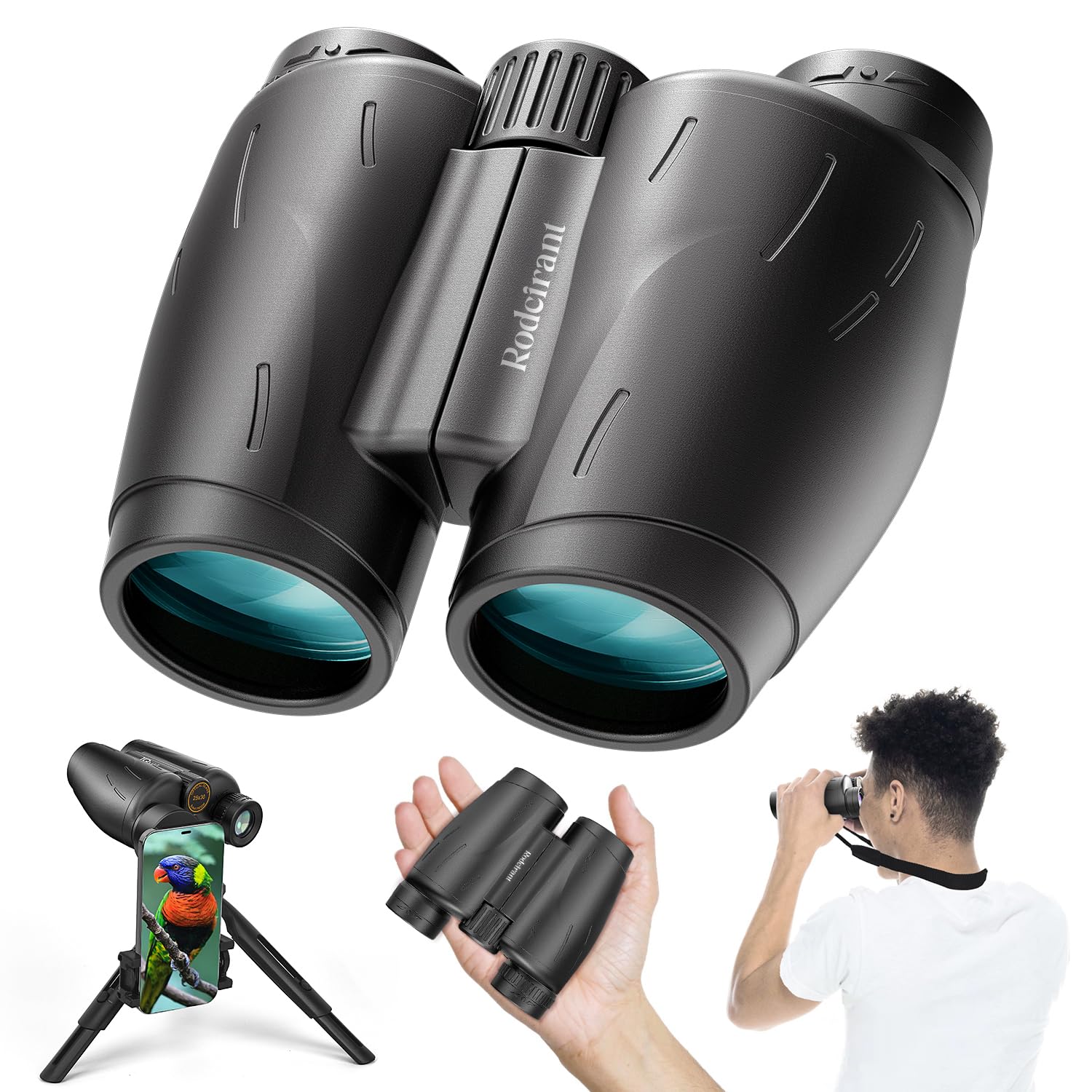 HD Binoculars 25x30 for Adults with Phone Adapter,Tripod and Tripod Adapter,Waterproof Binoculars for Bird Watching,Hiking,Tr