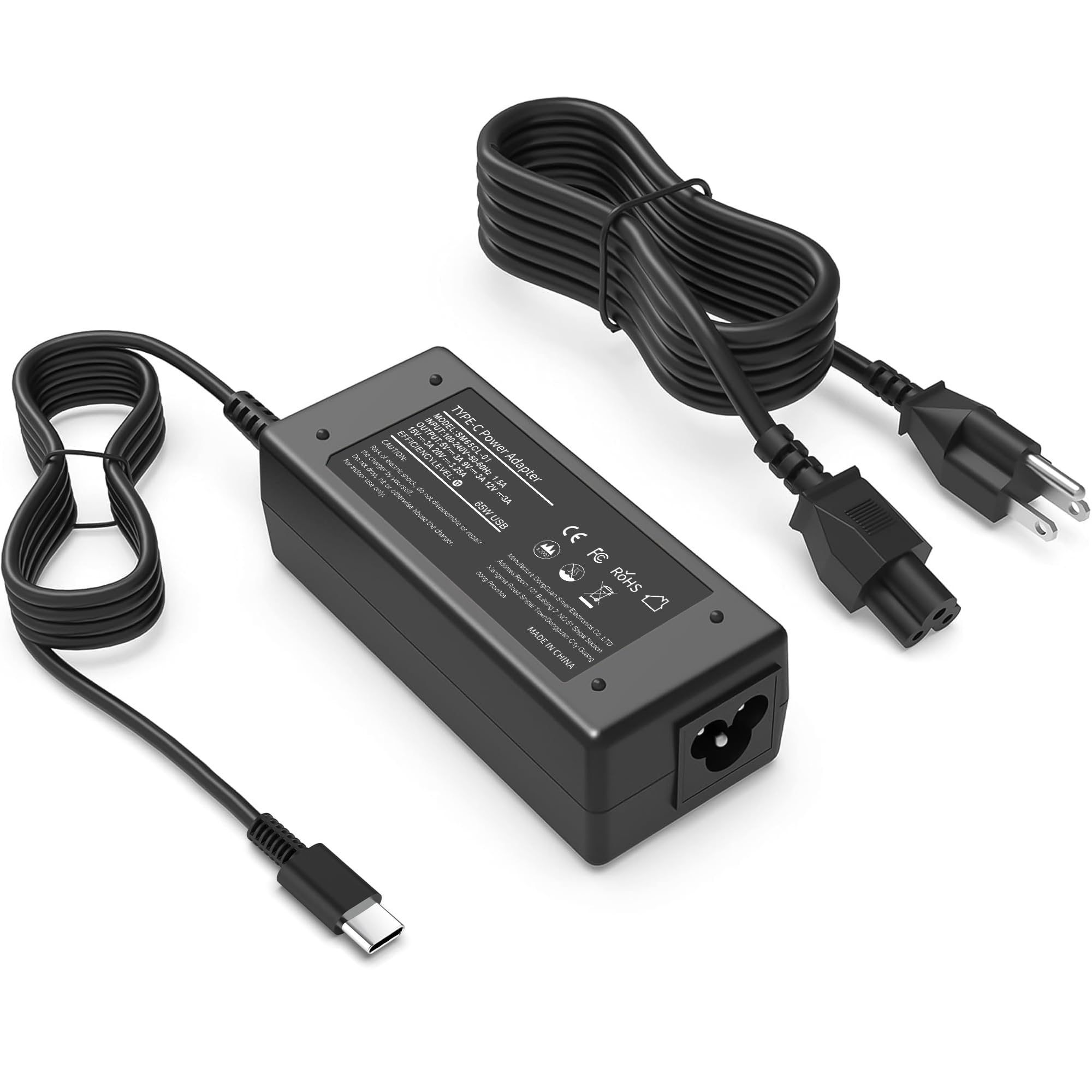 VJYUIJAY Universal 65W USB C Laptop Charger Compatible with HP chromebook Lenovo Dell Acer Asus Samsung Google Computer Type