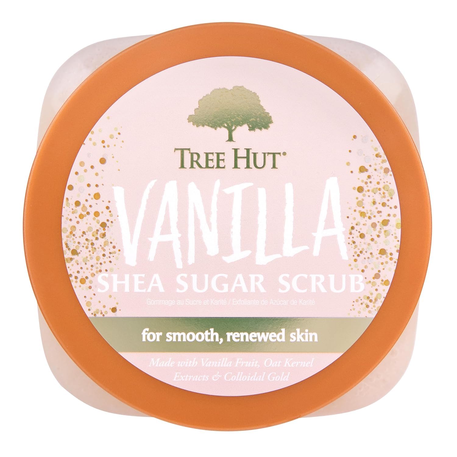 Tree Hut Vanilla Body Scrub, Exfoliating & Hydrating Sugar Scrub with Shea Butter & Essential Oils, Smooth Skin, Body Exfoliator For All Skin Types, Self Care Gifts for Women, Vegan, 18 Oz