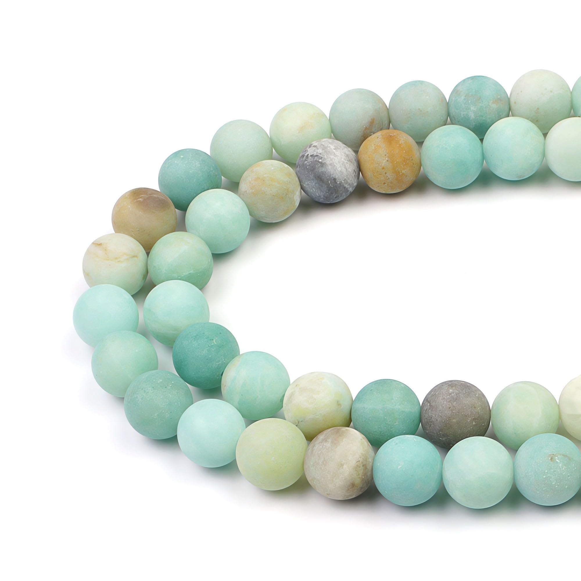 MJDCB Natural Matte Amazonite Round Loose Beads for Jewelry Making DIY Bracelet Necklace (4mm)