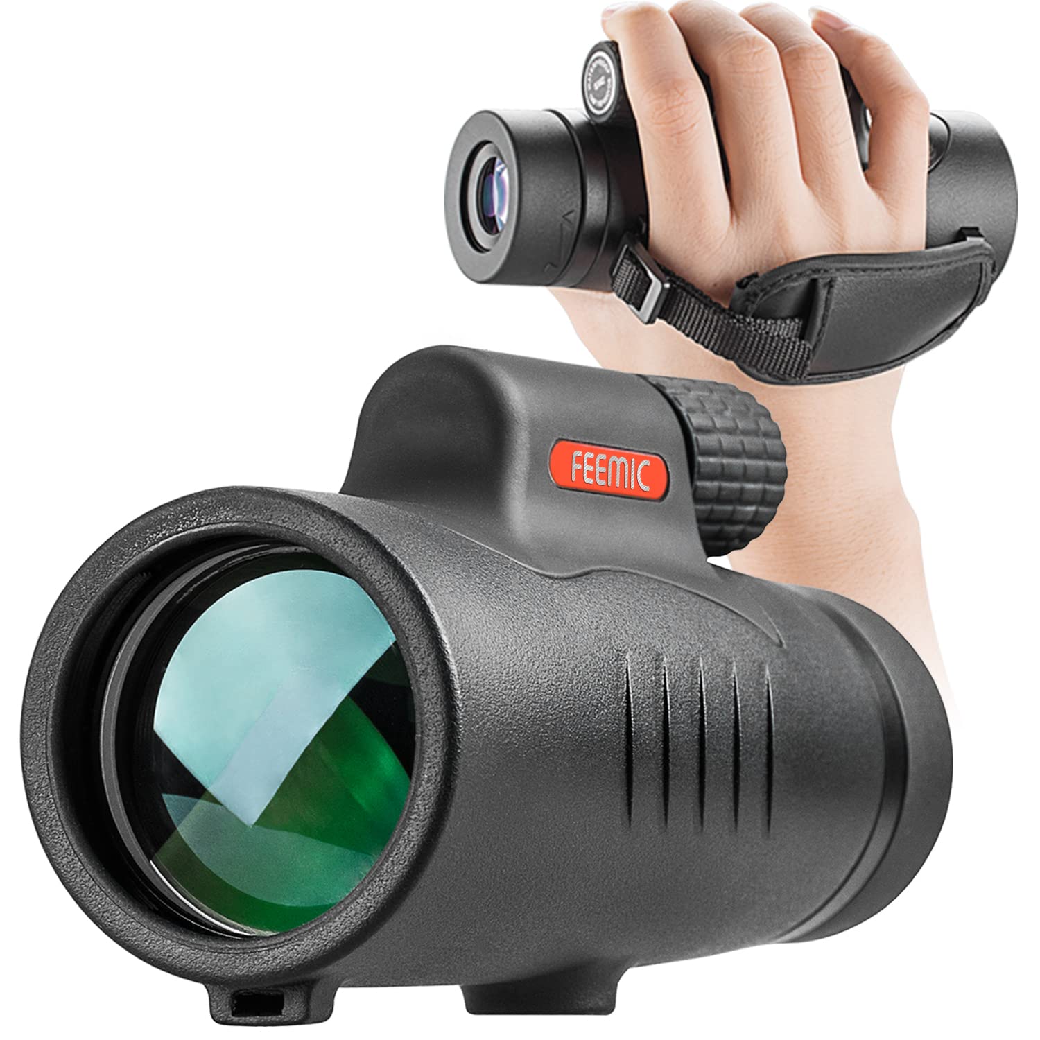 Monocular Telescope High Power 8x42 Monoculars Scope Compact Waterproof Fogproof Shockproof with Hand Strap for Adults Kids B