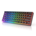 HK GAMING GK61 Mechanical Gaming Keyboard - 61 Keys Multi Color RGB Illuminated LED Backlit Wired Programmable for PC/Mac Gam