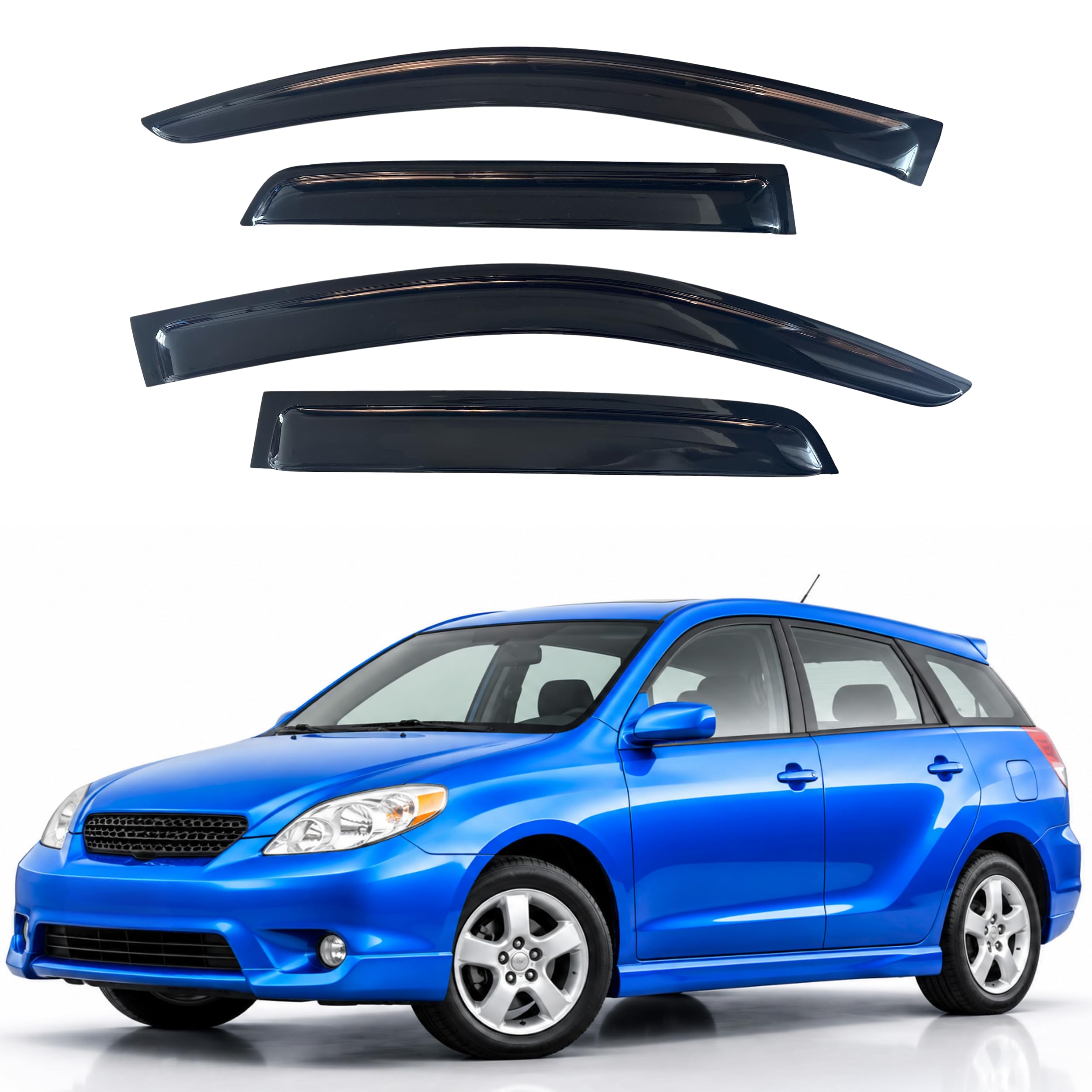 IG Window Visors Fit for 2003-2008 Toyota Matrix, Out-Channel Rain Guards Vent Wind Deflectors 4PC, Car Accessories for 2003-