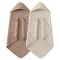 Yoofoss Hooded Baby Towels for Newborn 2 Pack 100% Muslin Organic Cotton Baby Bath Towel with Hood for Babies, Infant, Toddle