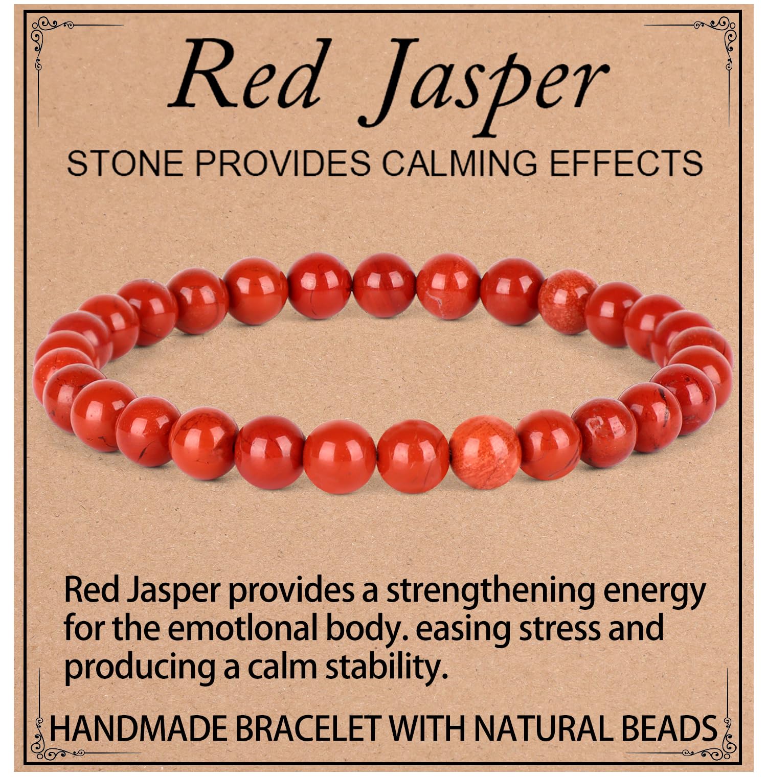 QOGIR Handmade Healing Bracelet, Natural Gem Stone Crystal Elastic Bracelet