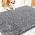 Smiry Dog Door Mat for Muddy Paws 30x20, Absorbent Dirt Trapper, Non-Slip Washable Chenille Entryway Rug for Inside Floor, Gr