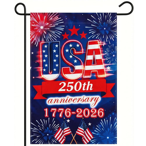 250 Anniversary USA Garden Flag - 250 Years of Freedom Double Sided 3-Ply American Patriotic Flags 1776-2026, UV Protection Fade Resistant 12x18 Inch Yard Flag Commemorative Merchandise for Outdoor Celebration