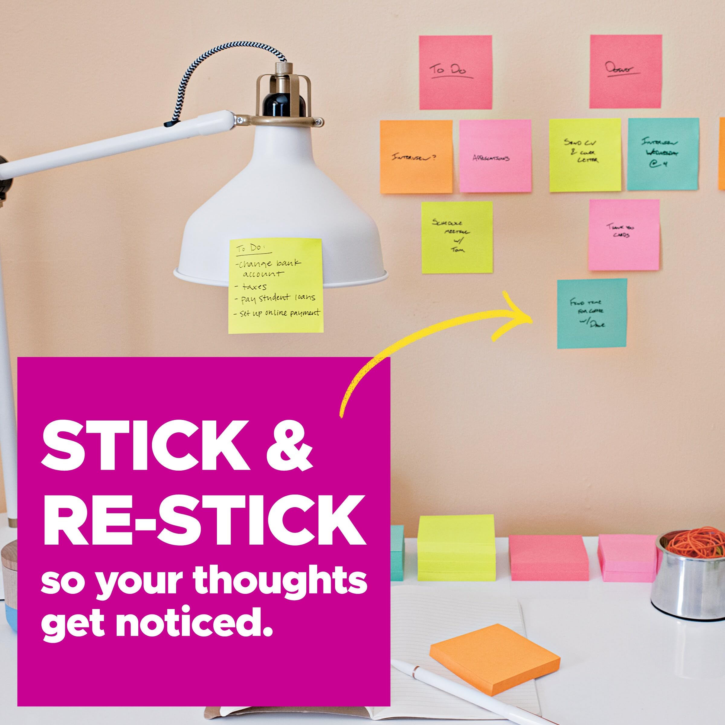 Post-it Super Sticky Notes, 24 Sticky Note Pads, 3 x 3 in., Back to School Supplies, Office Products, 2X the Sticking Power, Supernova Neons Collection
