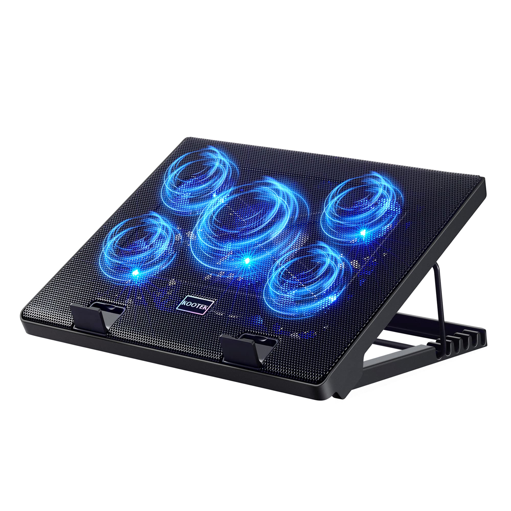Kootek Laptop Cooling Pad, Laptop Cooler with 5 Quiet Fans for 12"-17" Computer PC Notebook Gaming Laptop Fan, Height Adjusta
