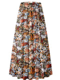NASHALYLY Women's Chiffon Elastic High Waist Pleated A-Line Flared Maxi Skirts